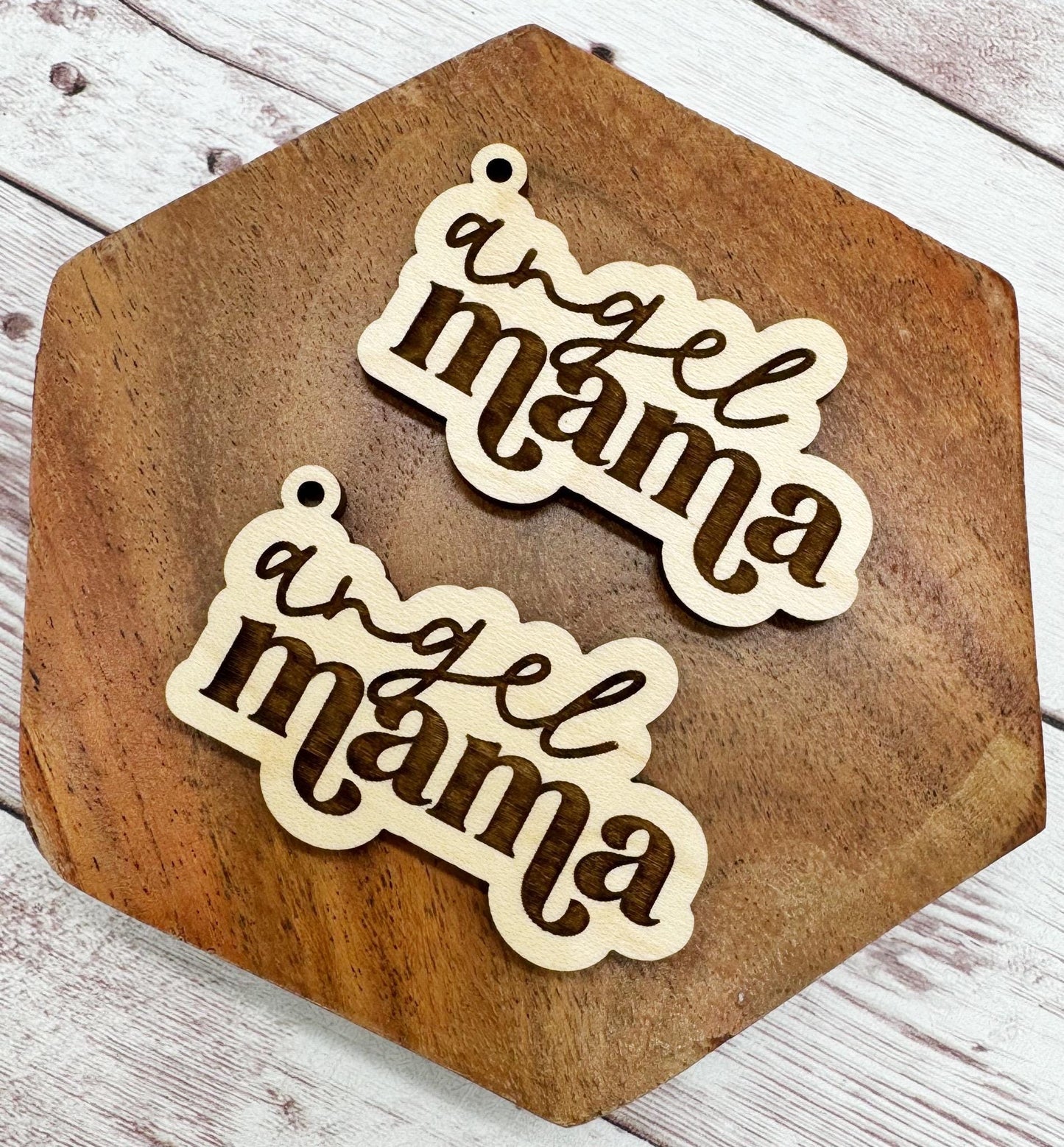 Angel Mama Set of 2 Engraved Keychain Blanks DIY Sports