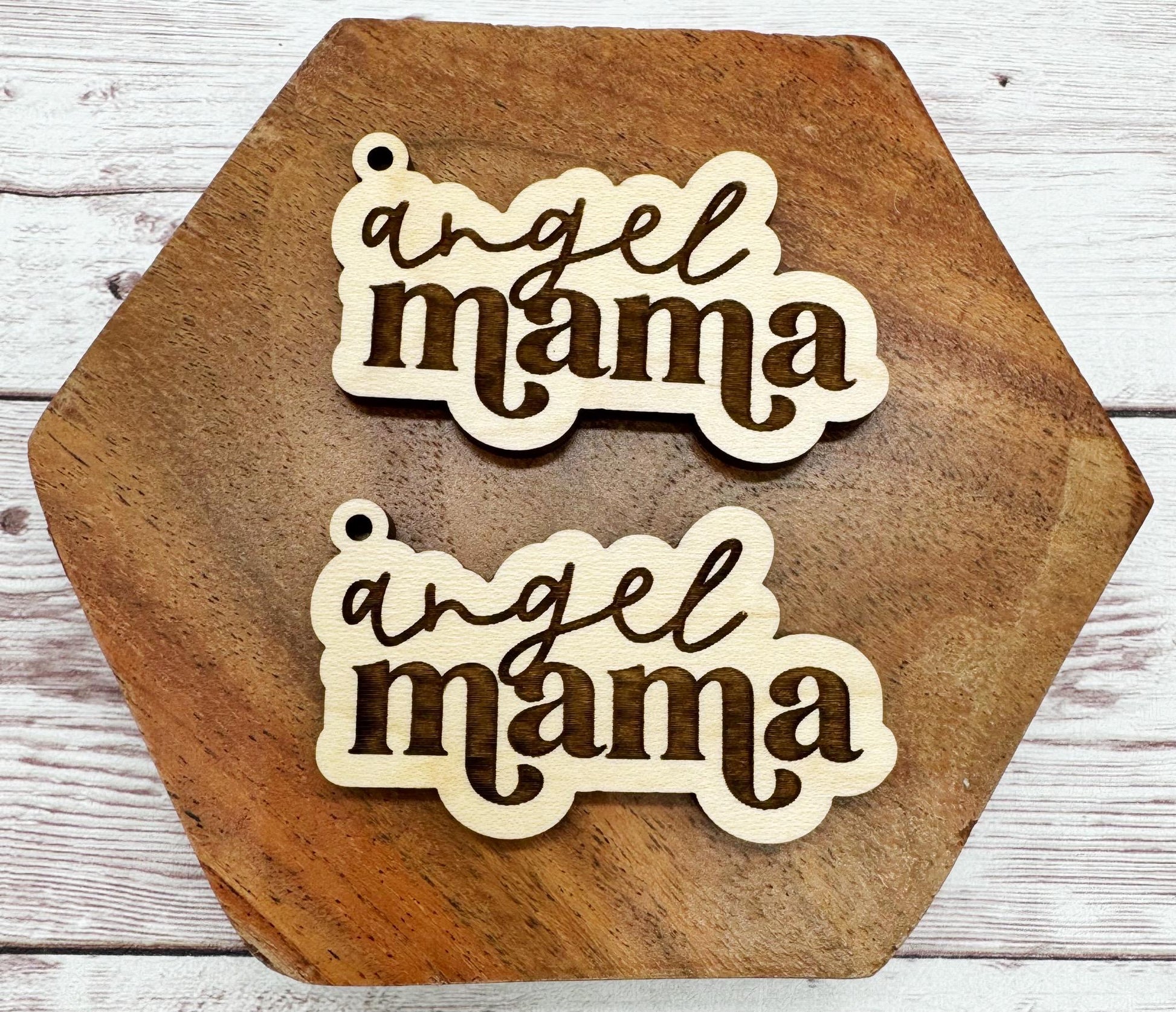 Angel Mama Set of 2 Engraved Keychain Blanks DIY Sports