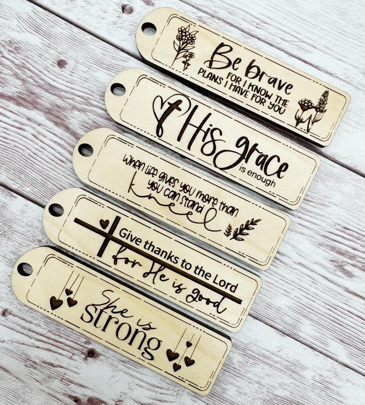 Religious Set of 5 Engraved Keychain Blanks DIY