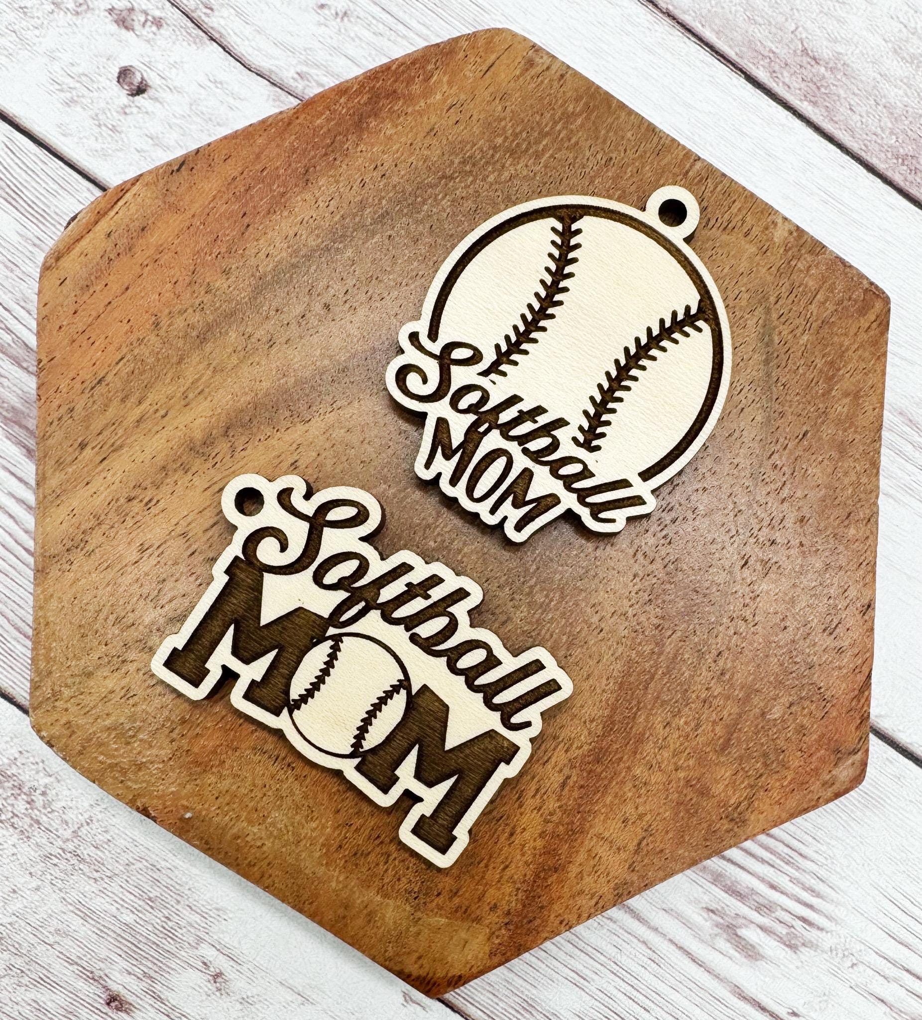 Softball Mom Set of 2 Engraved Keychain Blanks DIY Sports