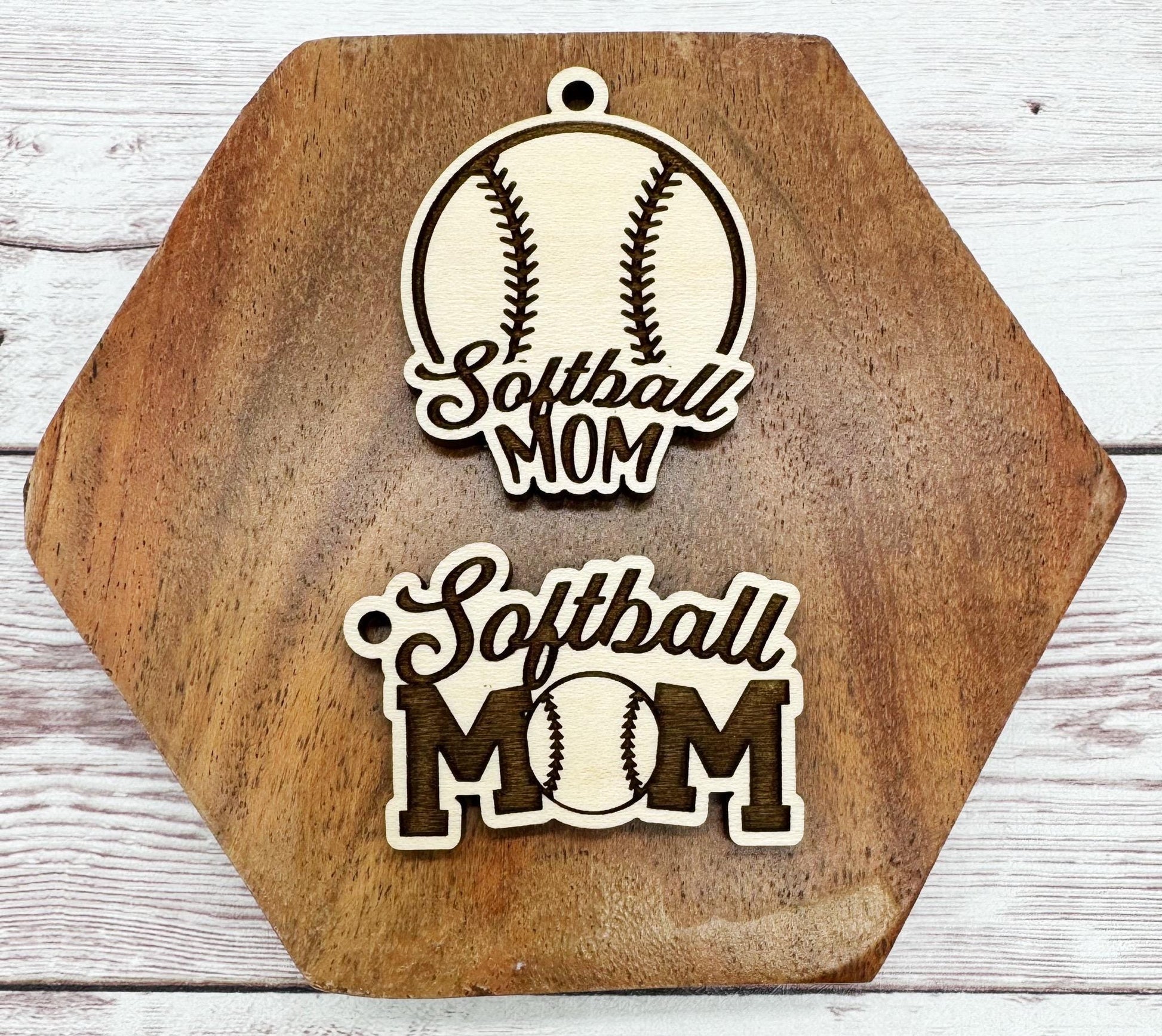 Softball Mom Set of 2 Engraved Keychain Blanks DIY Sports