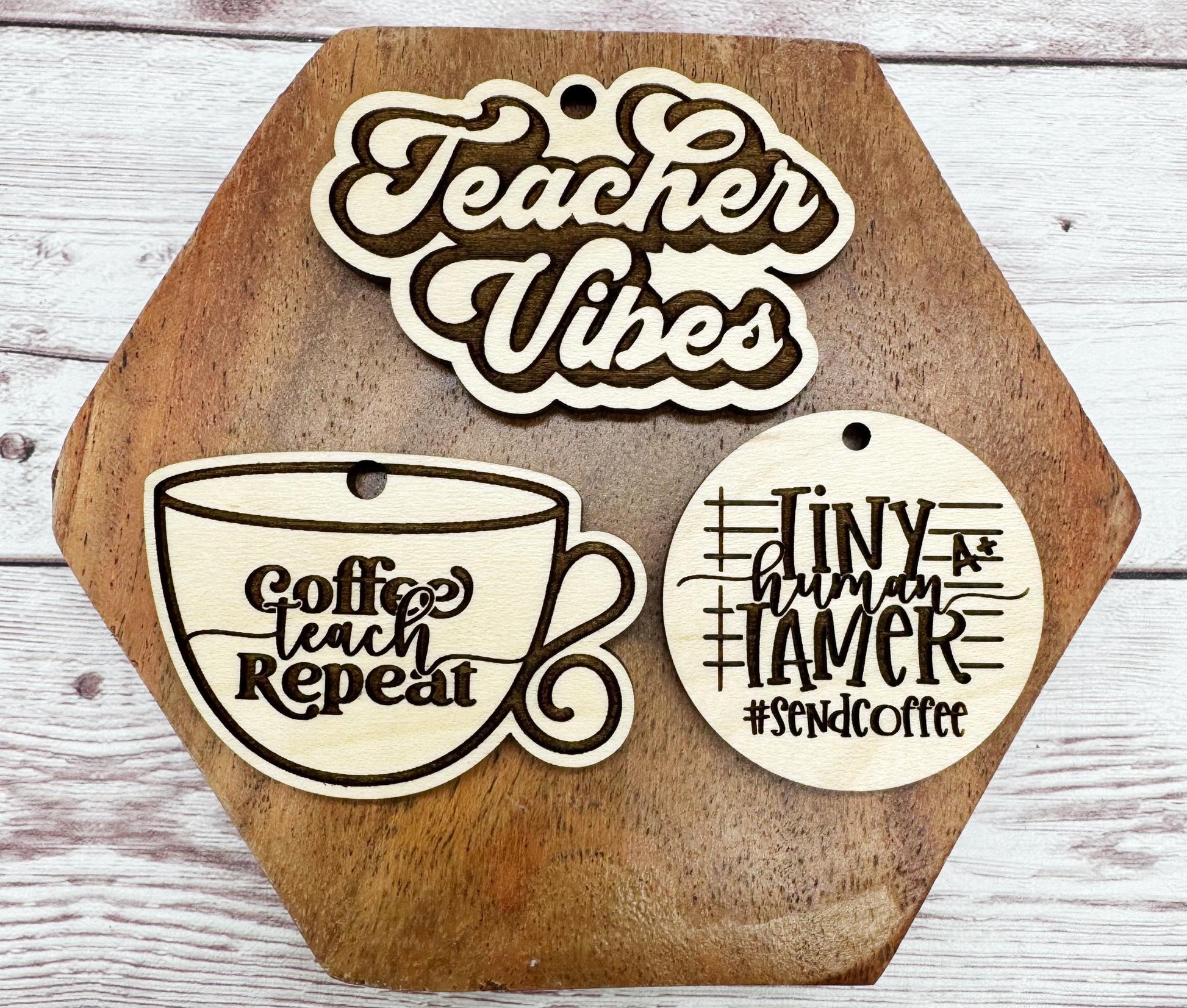 Teacher Set of 3 Engraved Keychain Blanks DIY School