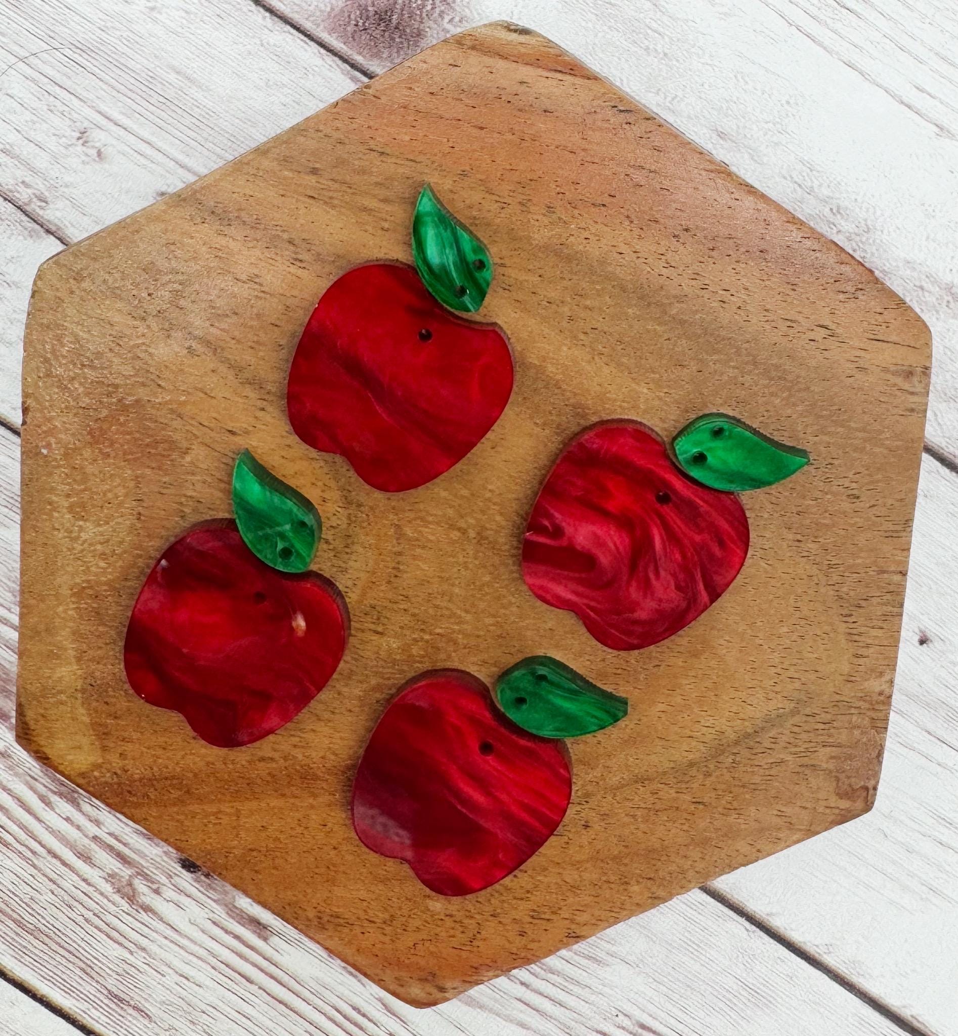 Apple Teacher Marbled Acrylic Earring Blanks, DIY Jewelry Making