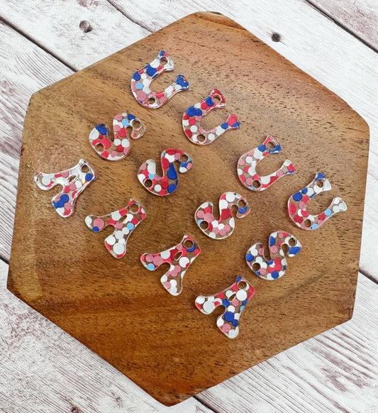 Patriotic Dot USA July Acrylic Earring Blanks, DIY Jewelry Making