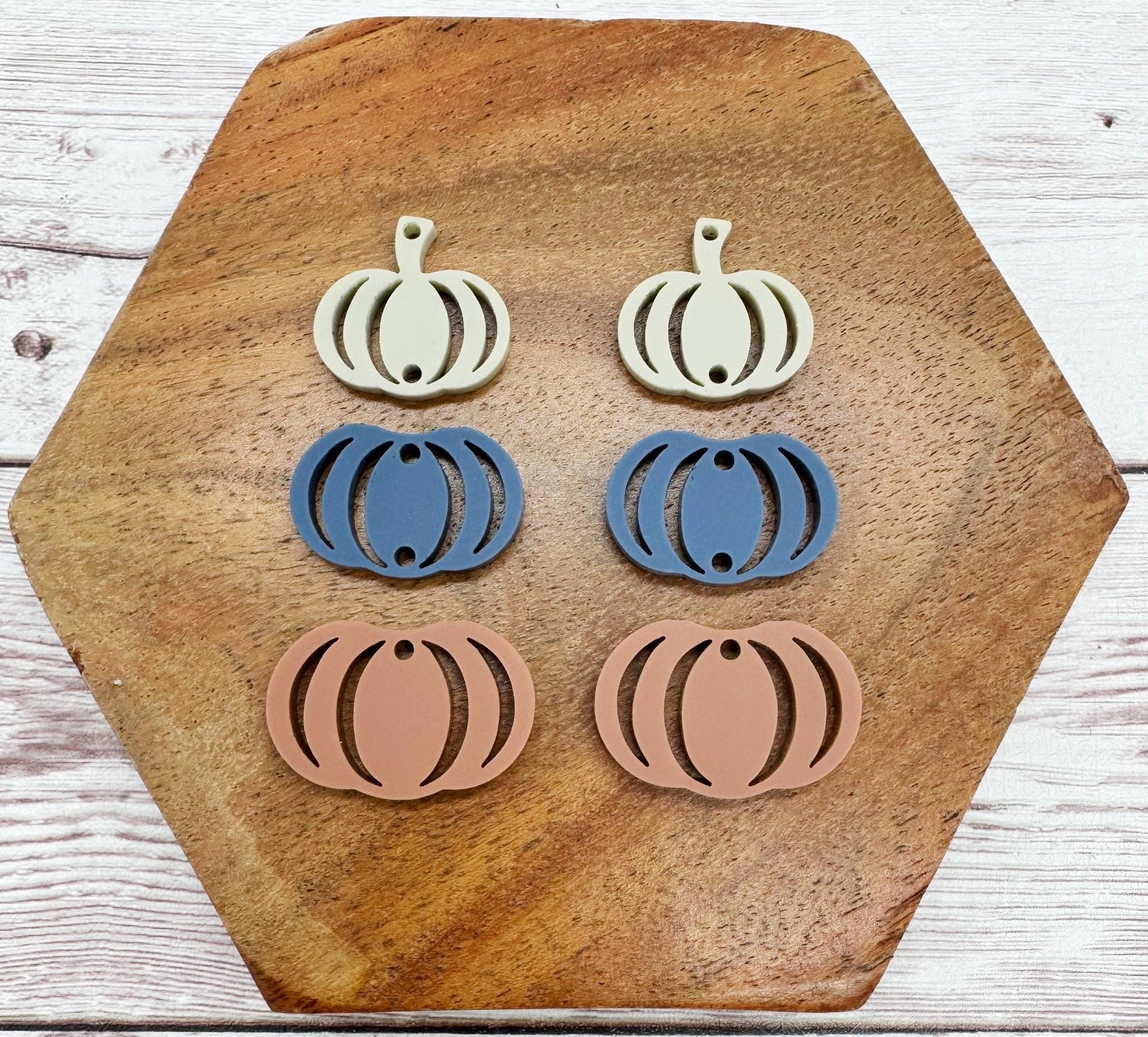 Fall Matte Stacked Pumpkin Trio Acrylic Earring Blanks, DIY Jewelry Making