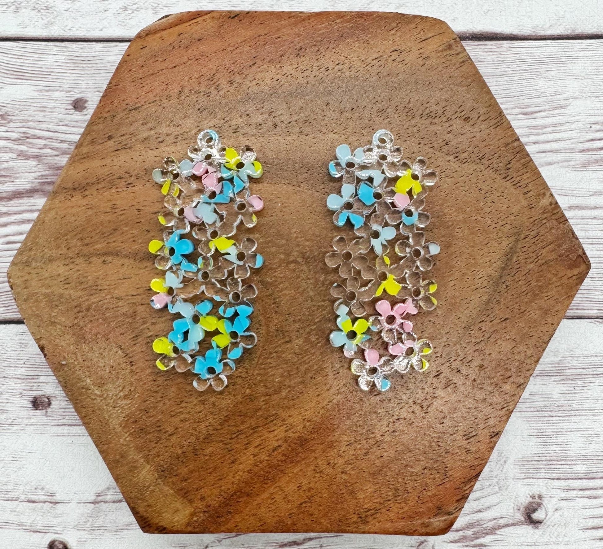 Daisy Flower Cluster Acrylic Earring Blanks, DIY Jewelry Making