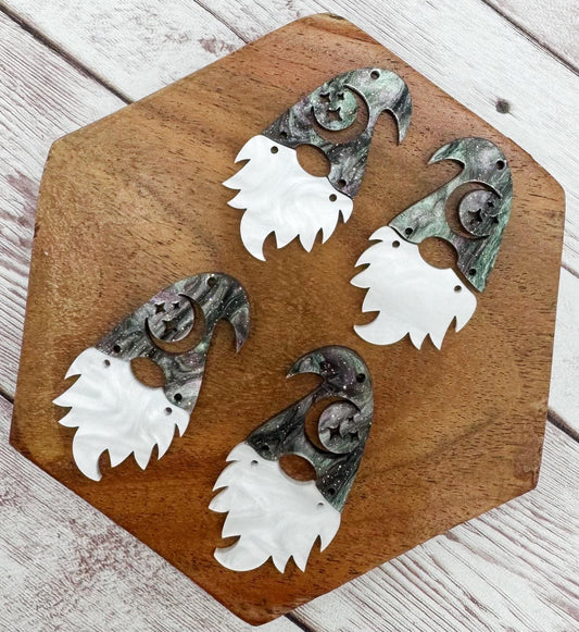 Galaxy Acrylic Moon and Stars Halloween Gnome Earring Blanks, DIY Jewelry Making
