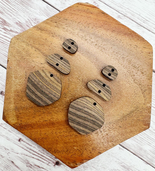 Cafe Wood Stone Trio Dangle Earring Blanks, DIY Jewelry Making