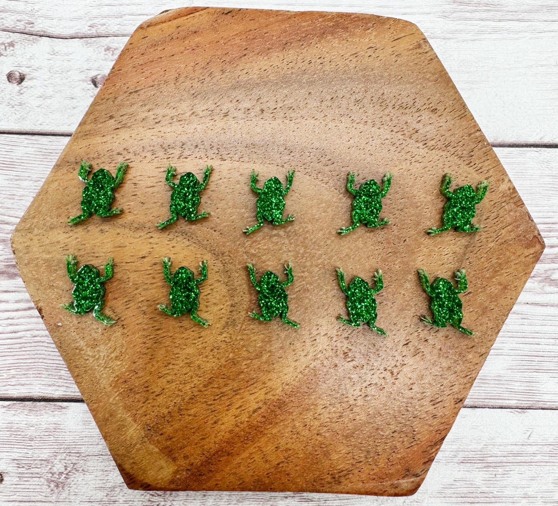 Glitter Frog Stud Earring Blanks Set of 5 Pair DIY Jewelry Making
