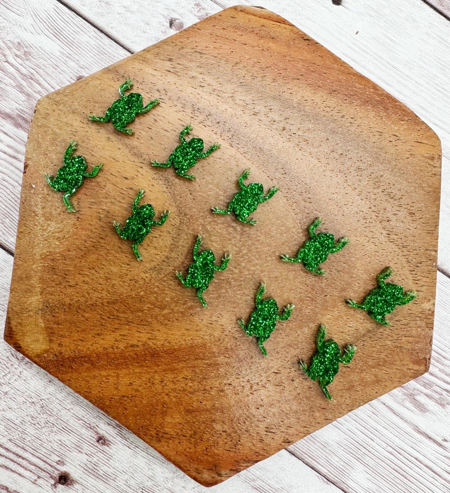 Glitter Frog Stud Earring Blanks Set of 5 Pair DIY Jewelry Making