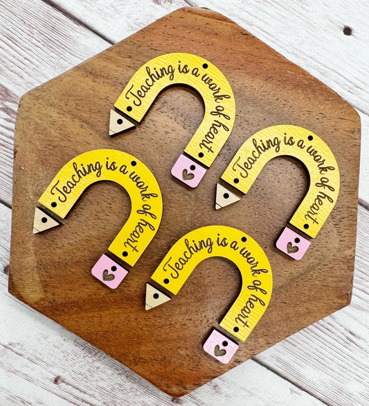 Teaching is a Work of Heart Pencil Teacher School Earring Blanks, DIY Jewelry Making