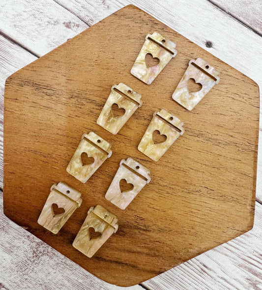 Mini Coffe Acrylic Earring Blanks Set of 4 Pair DIY Jewelry Making