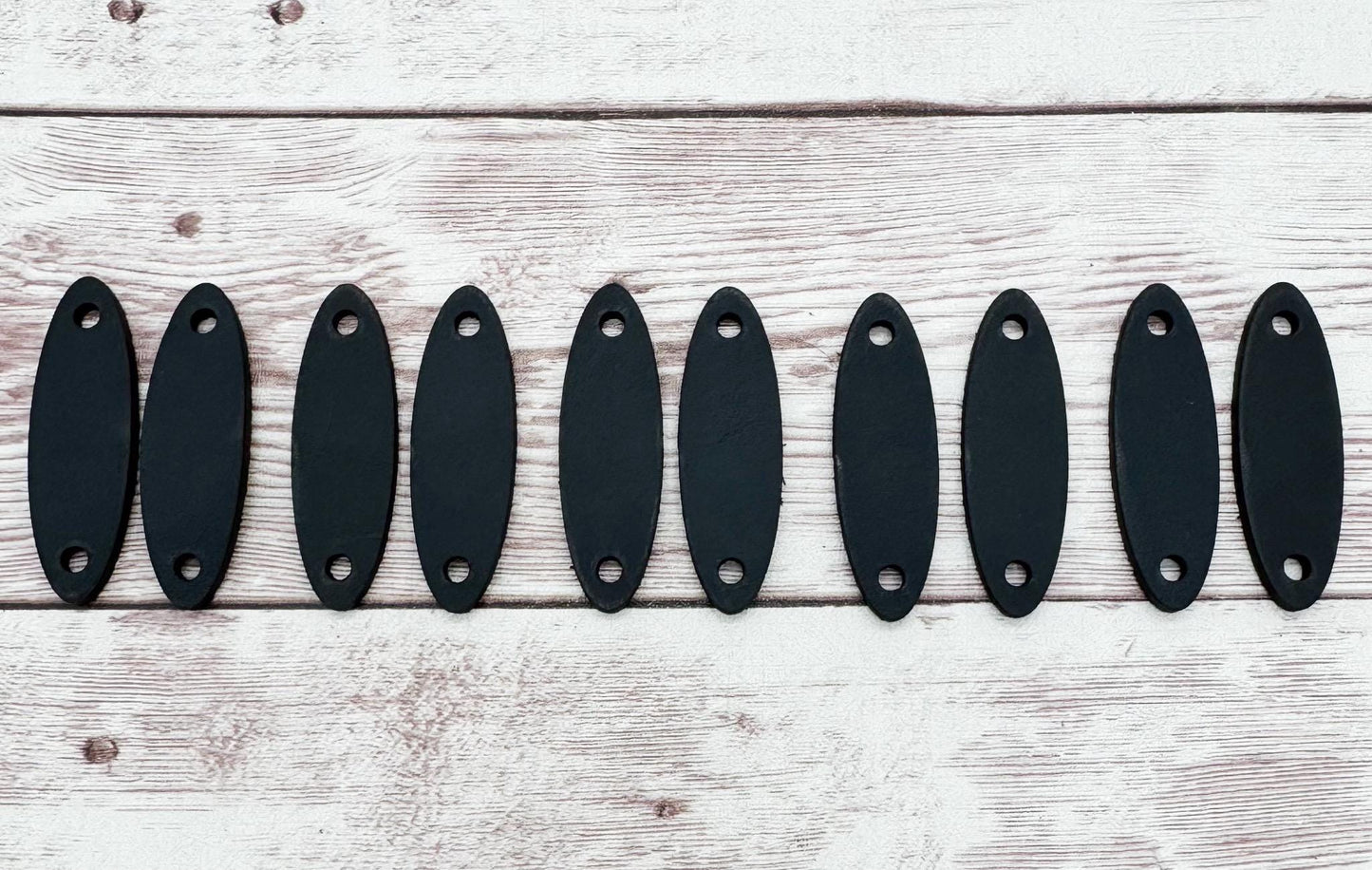 Dark Teal Vegetable Tanned Leather Cuffs Set of 5 Pair, Earring Connectors, DIY Jewelry Making