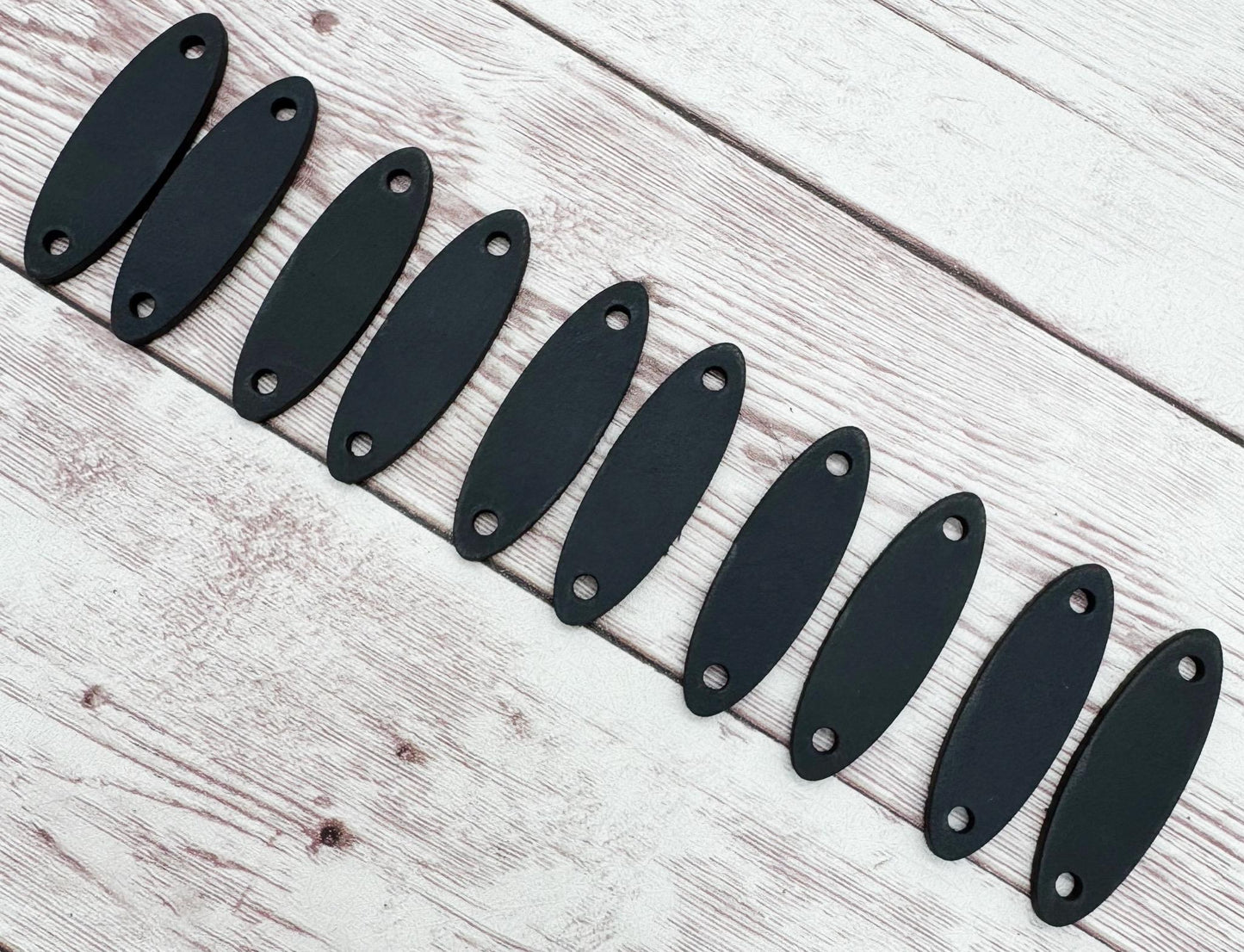 Dark Teal Vegetable Tanned Leather Cuffs Set of 5 Pair, Earring Connectors, DIY Jewelry Making