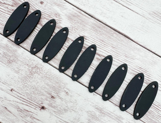 Dark Teal Vegetable Tanned Leather Cuffs Set of 5 Pair, Earring Connectors, DIY Jewelry Making