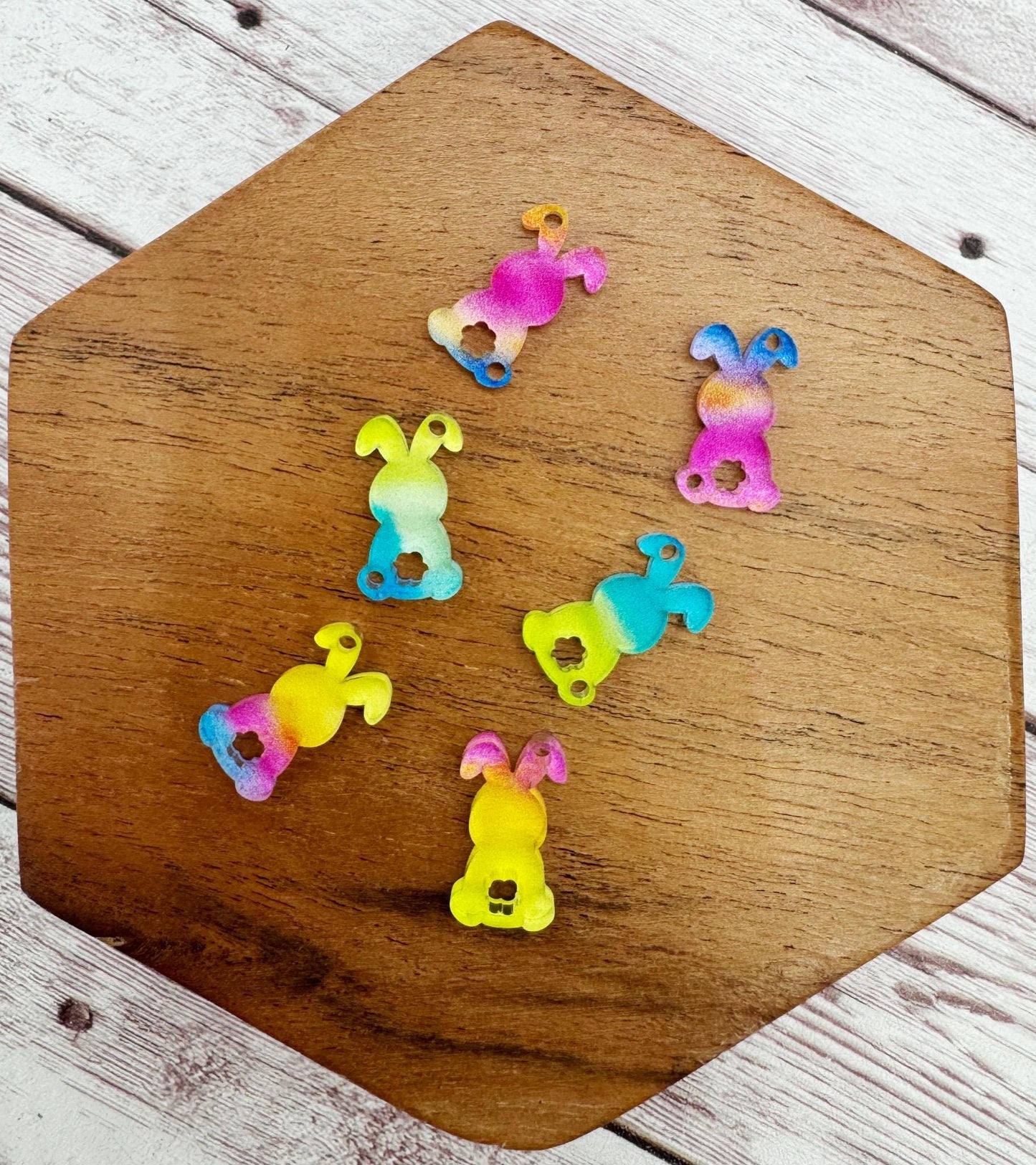Bright Bunny Rabbit Trio Set Easter Earring Blanks, DIY Jewelry Making