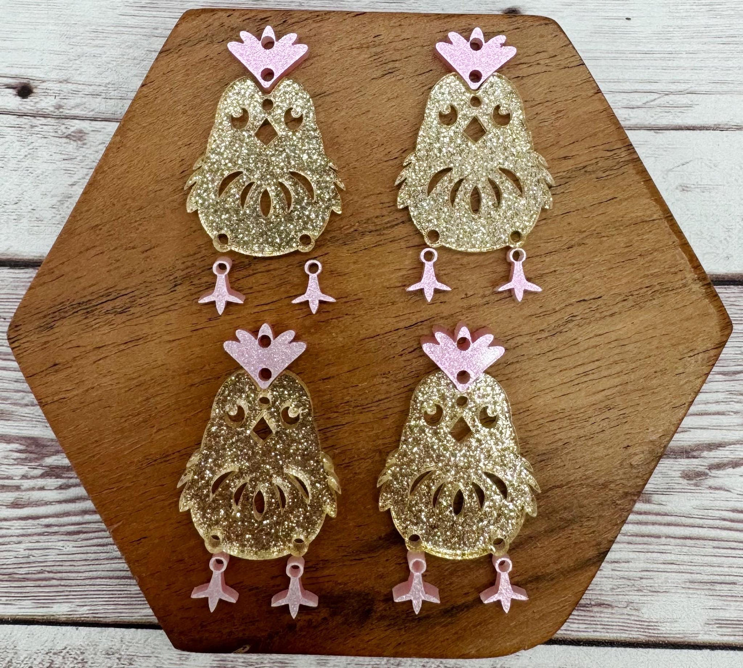 Shimmer Easter Chick Spring Earring Blank Set, DIY Jewelry Making