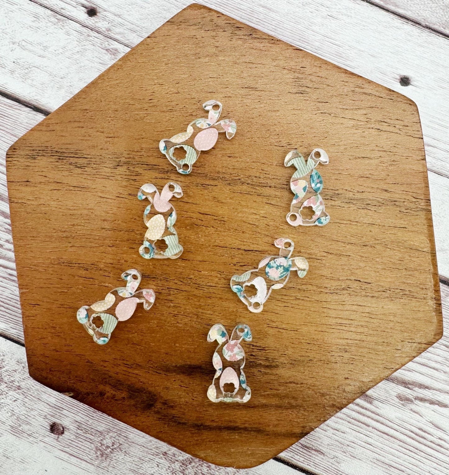 Easter Egg Print Bunny Rabbit Trio Set Easter Earring Blanks, DIY Jewelry Making