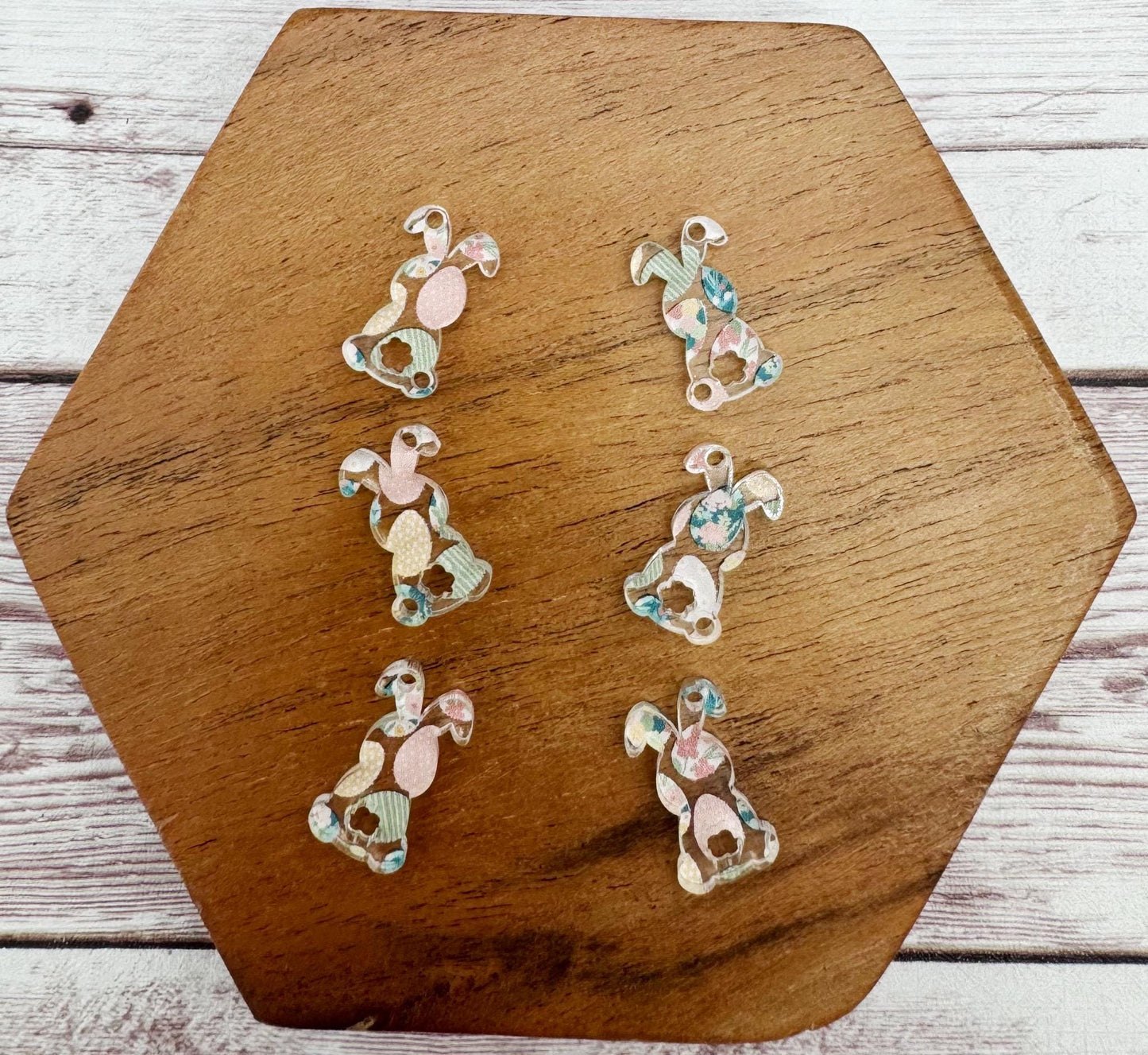 Easter Egg Print Bunny Rabbit Trio Set Easter Earring Blanks, DIY Jewelry Making