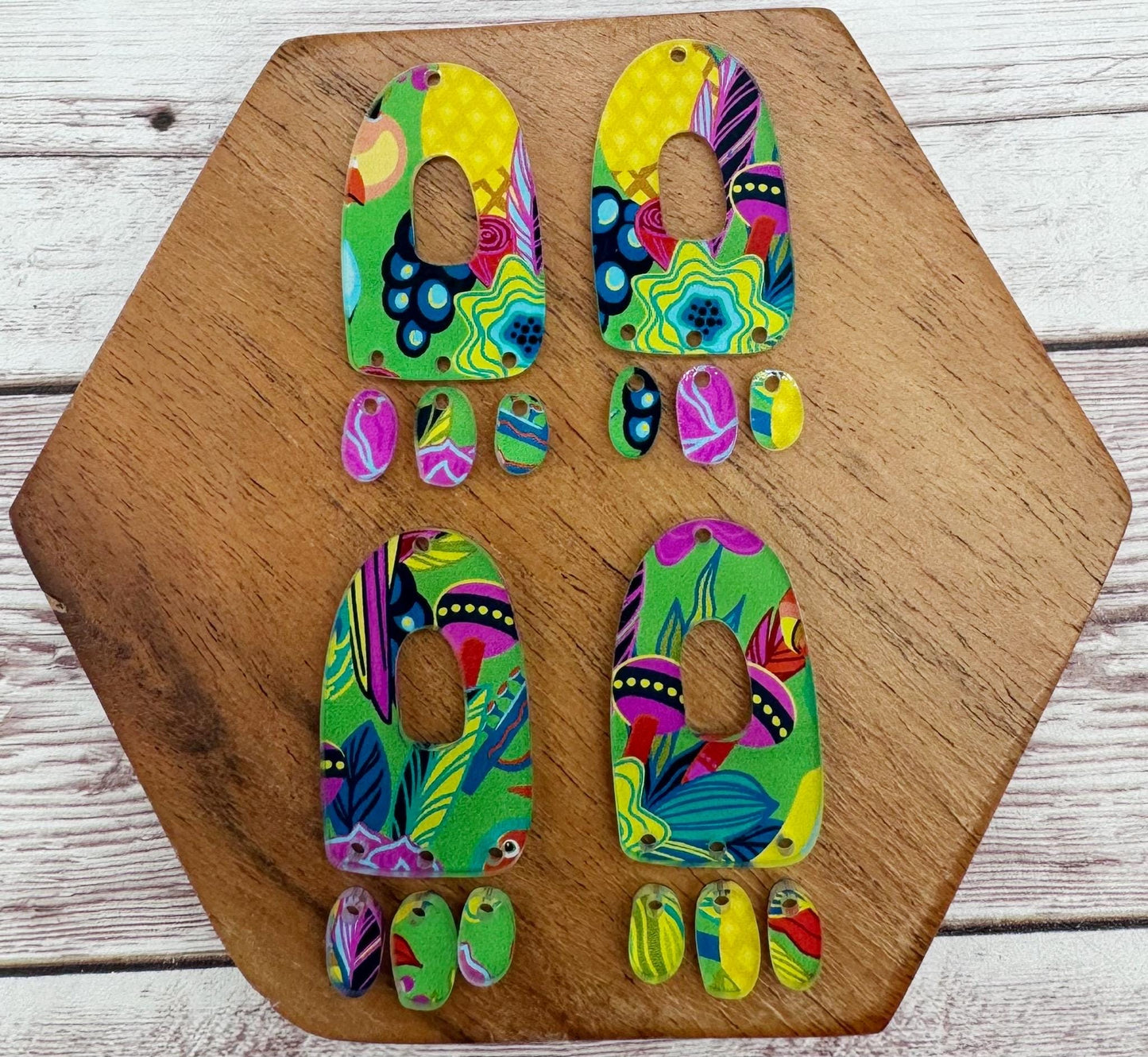 Bright Funky Acrylic Earring Blanks, DIY Jewelry Making