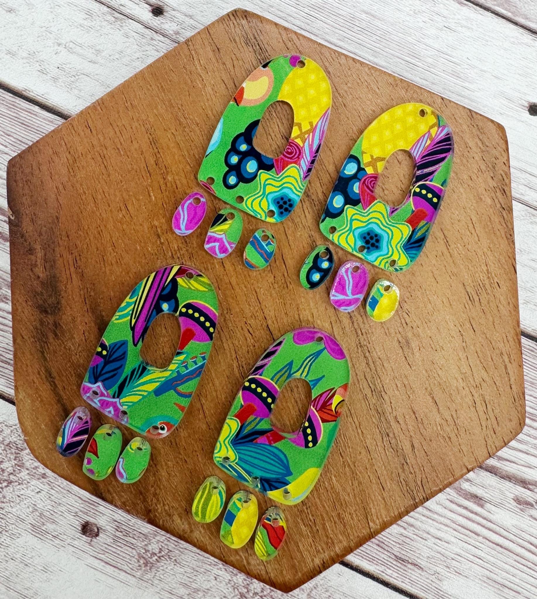 Bright Funky Acrylic Earring Blanks, DIY Jewelry Making