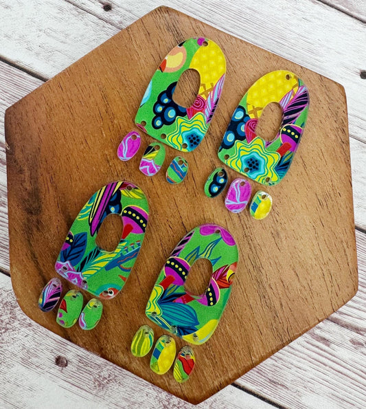 Bright Funky Acrylic Earring Blanks, DIY Jewelry Making