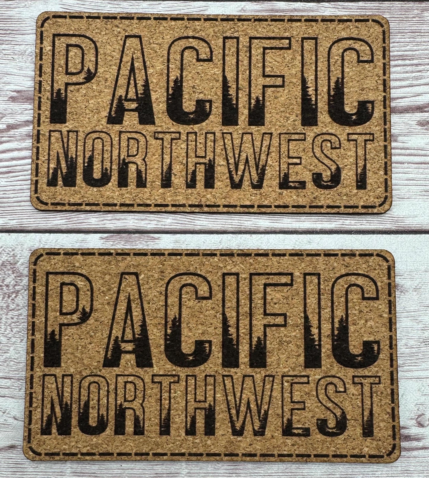Pacific Northwest Trees Cork Hat Patch with Adhesive Backing, Hat Bar Making, DIY