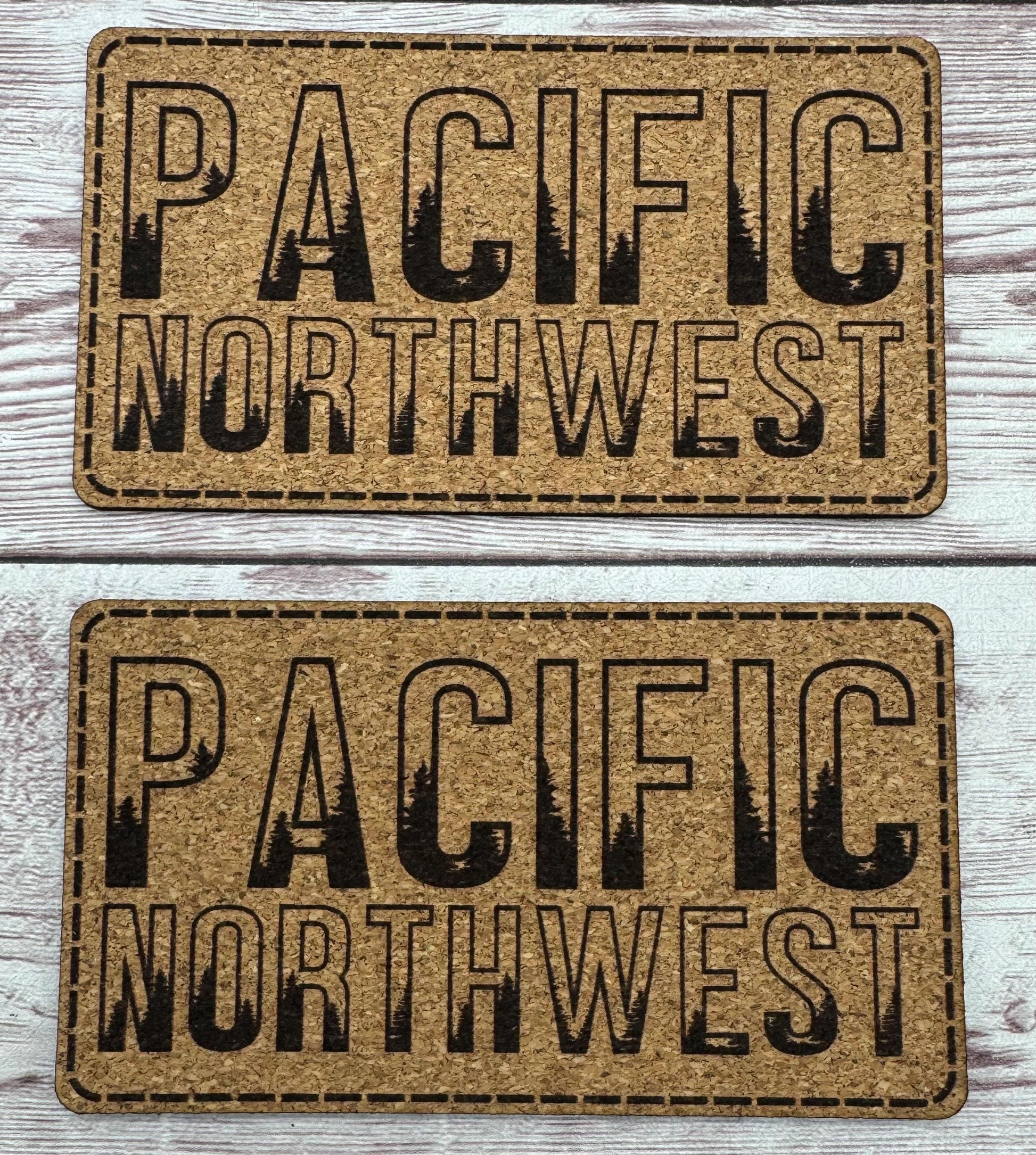 Pacific Northwest Trees Cork Hat Patch with Adhesive Backing, Hat Bar Making, DIY
