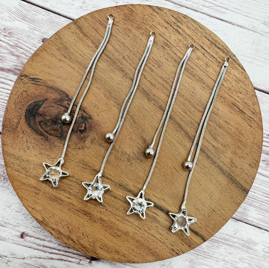 Star Pendant Earring Charms, Jewelry Making, Earring Findings, Set of 2 Pair, DIY Jewelry Making