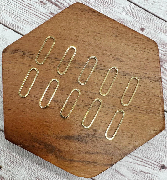 18K Gold Plated Long Oval Linking Ring Earring Connectors, Earring Findings, Set of 5 Pair DIY Jewelry Making