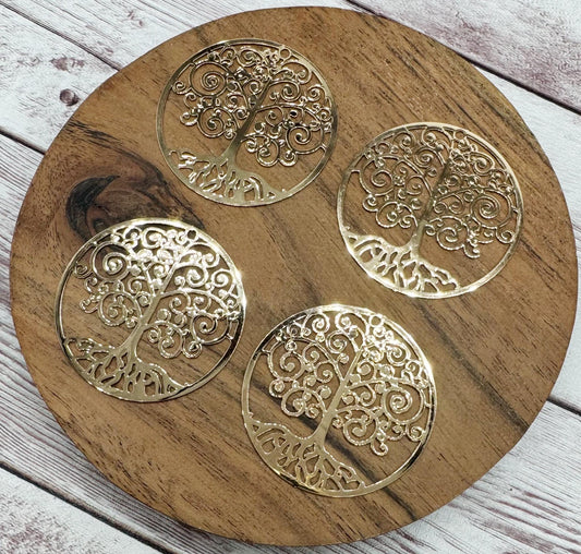 Light Gold Brass Intricate Filigree Tree of Life 34mm Earring Blanks, Earring Findings, Set of 2 Pair DIY Jewelry Making