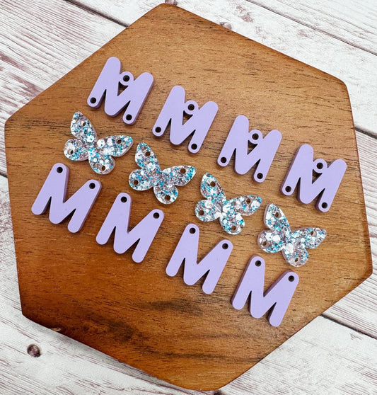 Purple Butterfly Mom Mama Mother’s Day Earring Blanks, DIY Jewelry Making
