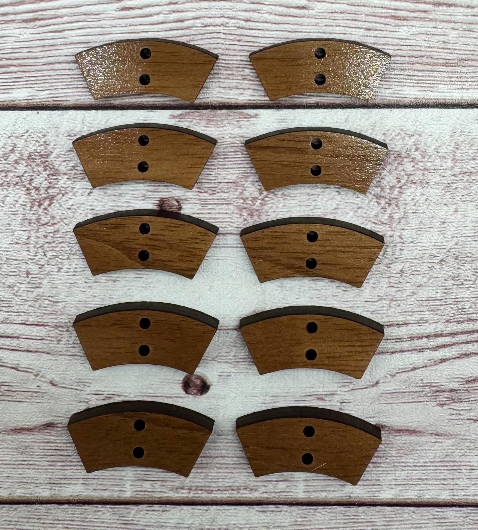 Wood Arch Earring Connectors Set of 5 Pair, Finished Walnut Blank, DIY Jewelry Making