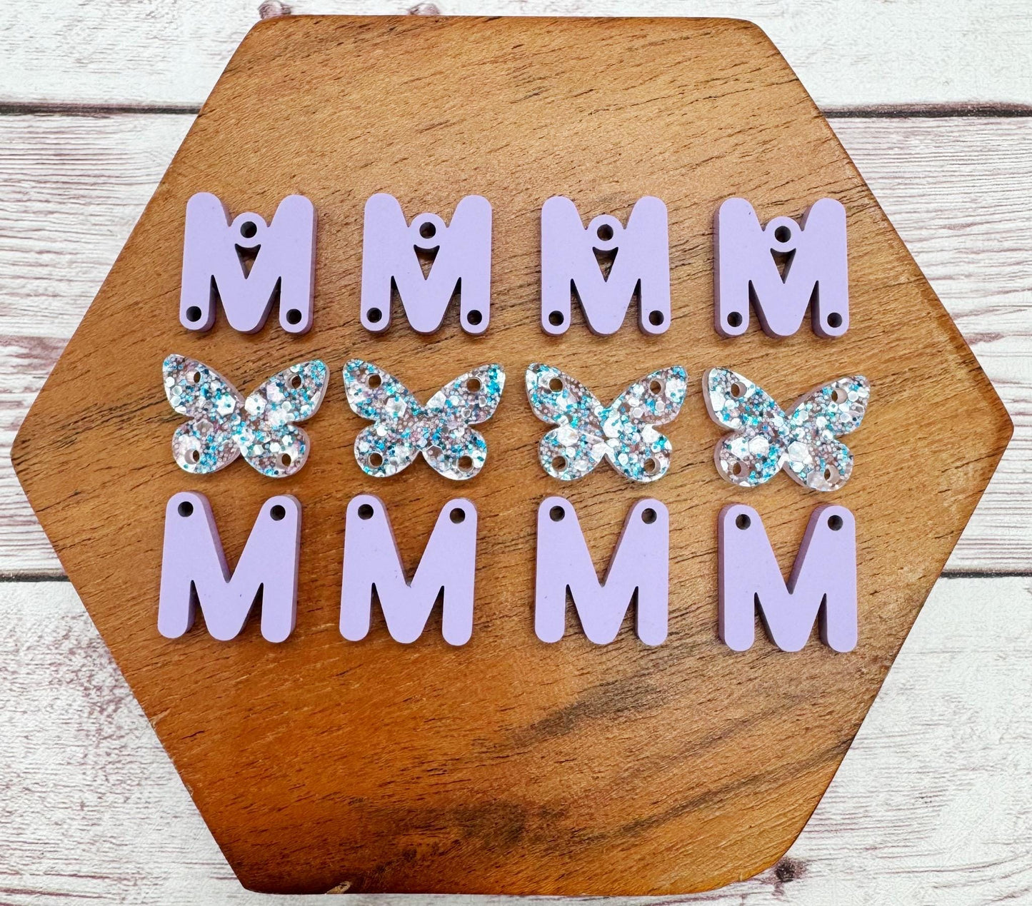 Purple Butterfly Mom Mama Mother’s Day Earring Blanks, DIY Jewelry Making