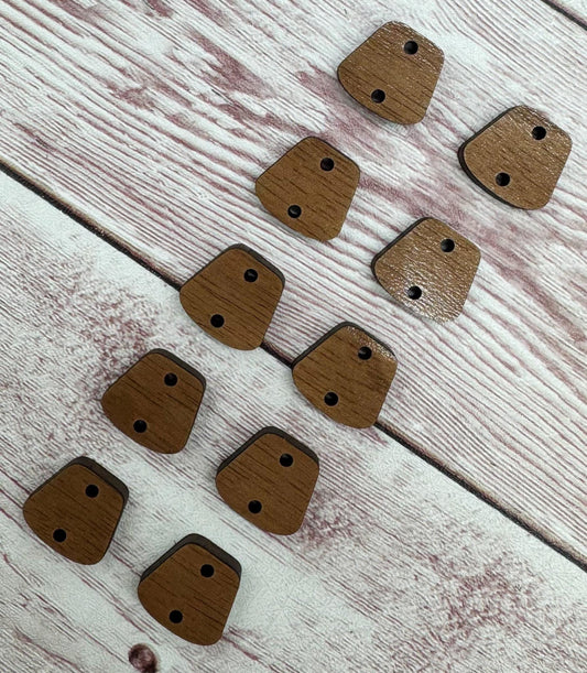 Wood Trapezoid Earring Connectors Set of 5 Pair, Finished Walnut Blank, DIY Jewelry Making