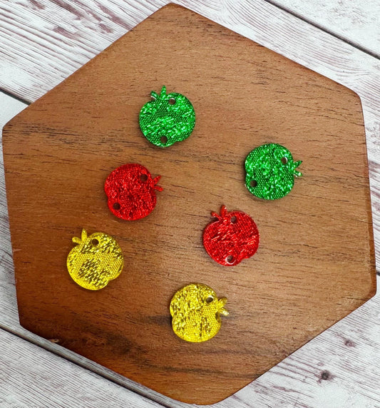 Linen Shimmer Acrylic Apple Trio Set Earring Blanks, Teacher, DIY Jewelry Making
