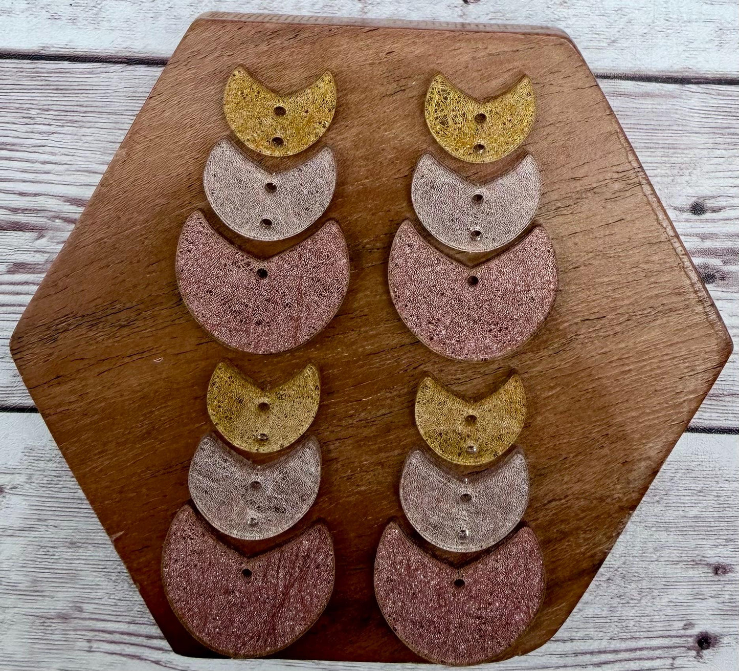 Neutral Fiber Acrylic Boho Trio Earring Blanks, DIY Jewelry Making
