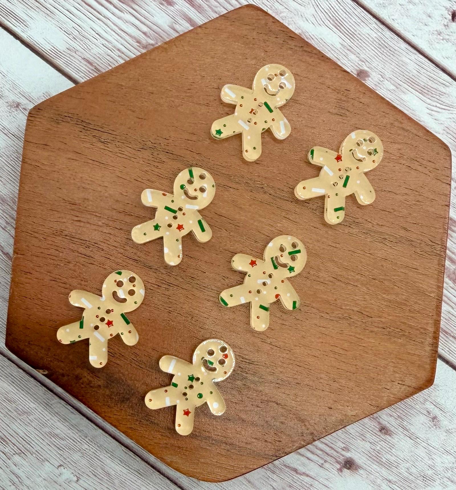 Set of 3 Pair Mini Gingerbread Man Earring Blanks, Christmas, Winter, DIY Jewelry Making
