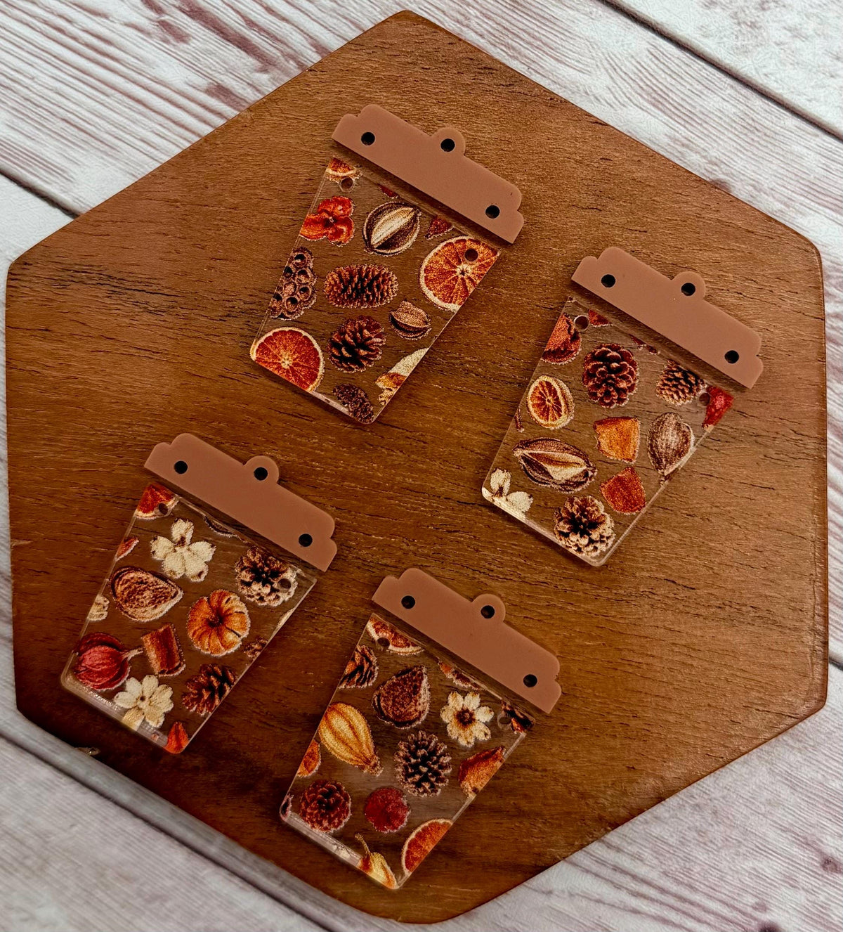 Fall Coffee Print Acrylic Earring Blank Set, DIY Jewelry Making