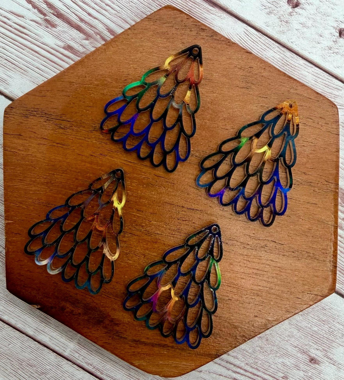 Multicolor Stacked Mini Oval Loop Christmas Tree Acrylic Earring Blank Set, DIY Jewelry Making