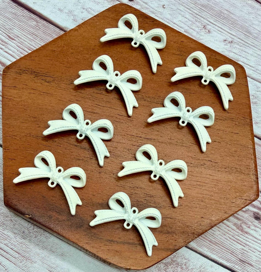 Cream Bow Connector, Jewelry Making, Earring Findings, Set of 5 Pair, DIY Jewelry Making