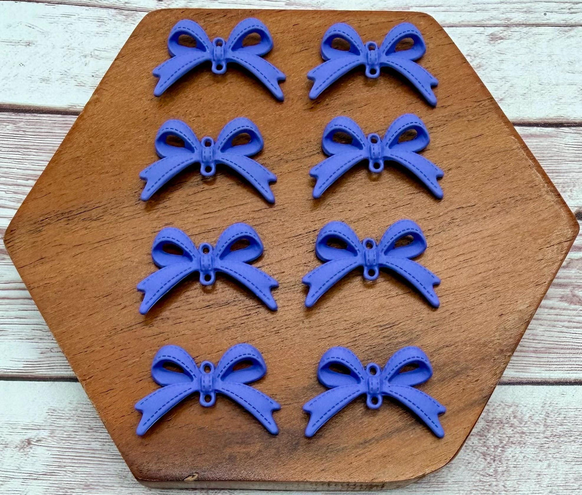 Periwinkle Bow Connector, Jewelry Making, Earring Findings, Set of 4 Pair, DIY Jewelry Making