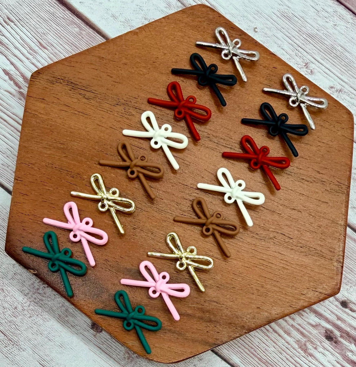 Variety Pack Bow Connector Set of 8 Pair, Jewelry Making, Earring Findings, DIY Jewelry Making