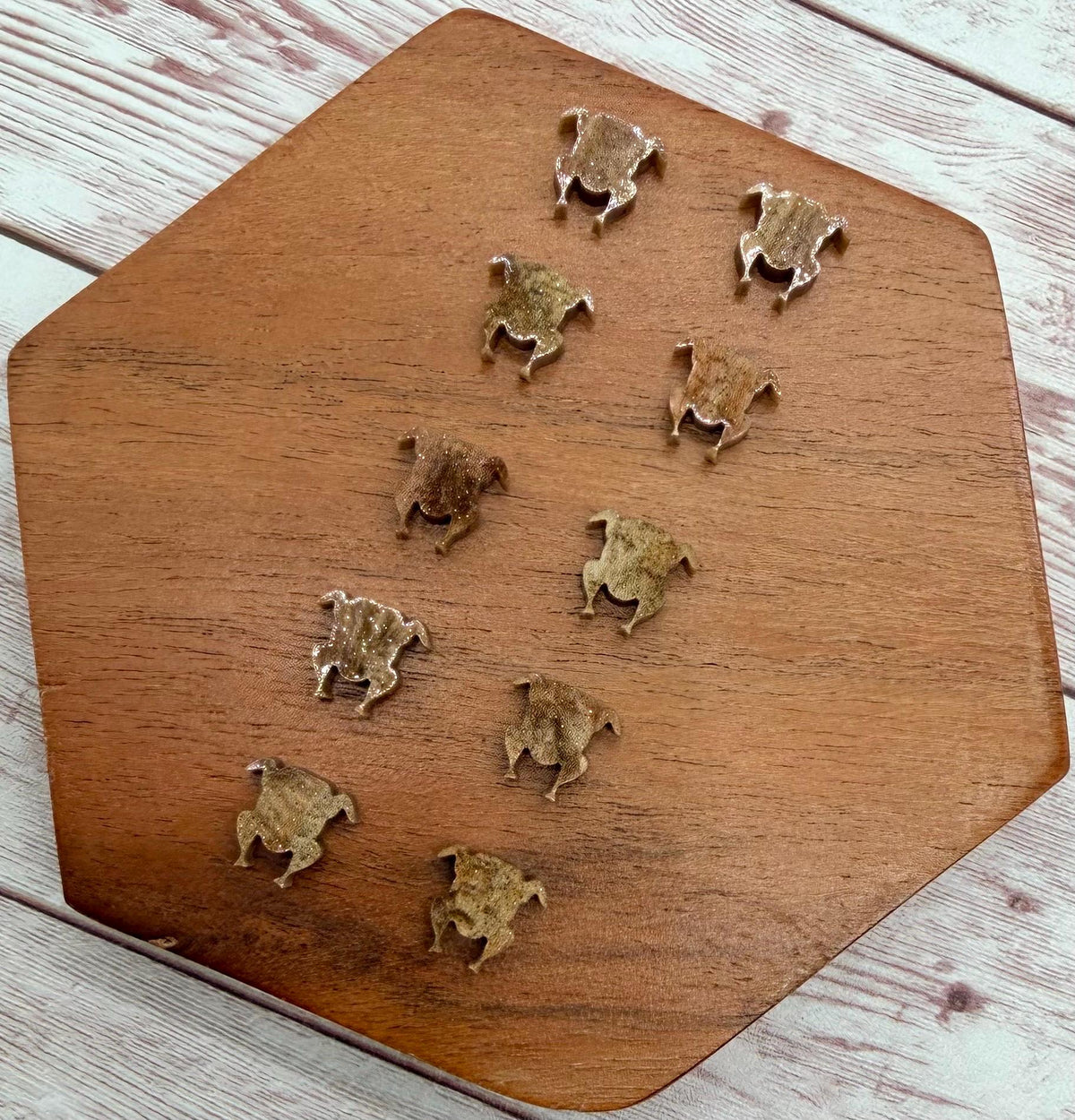 Marbled Brown Glitter Acrylic Turkey Thanksgiving Stud Earring Blanks Set of 5 Pair DIY Jewelry Making