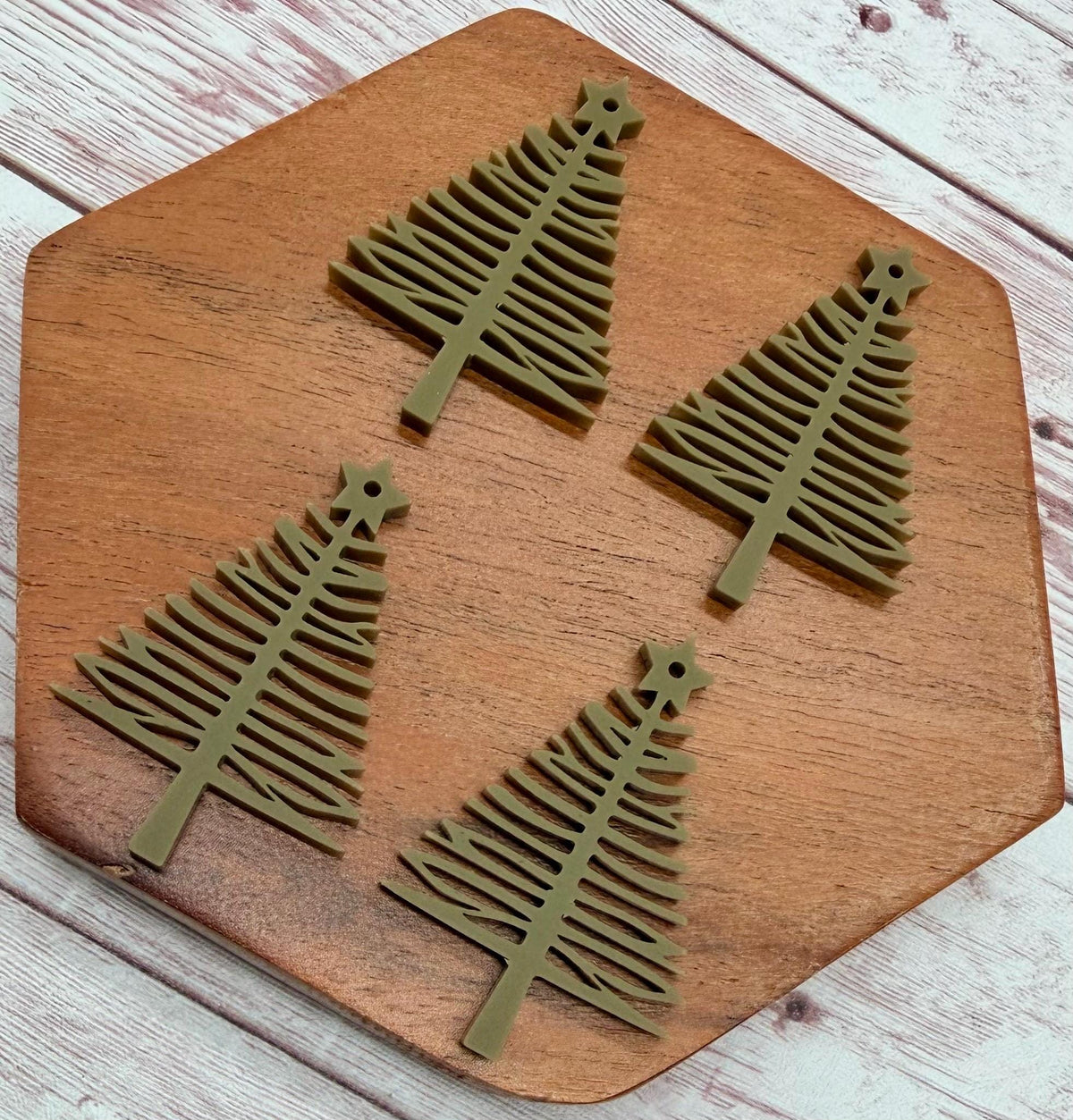 Rustic Twig Forest Floor Christmas Tree Acrylic Earring Blanks, DIY Jewelry Making