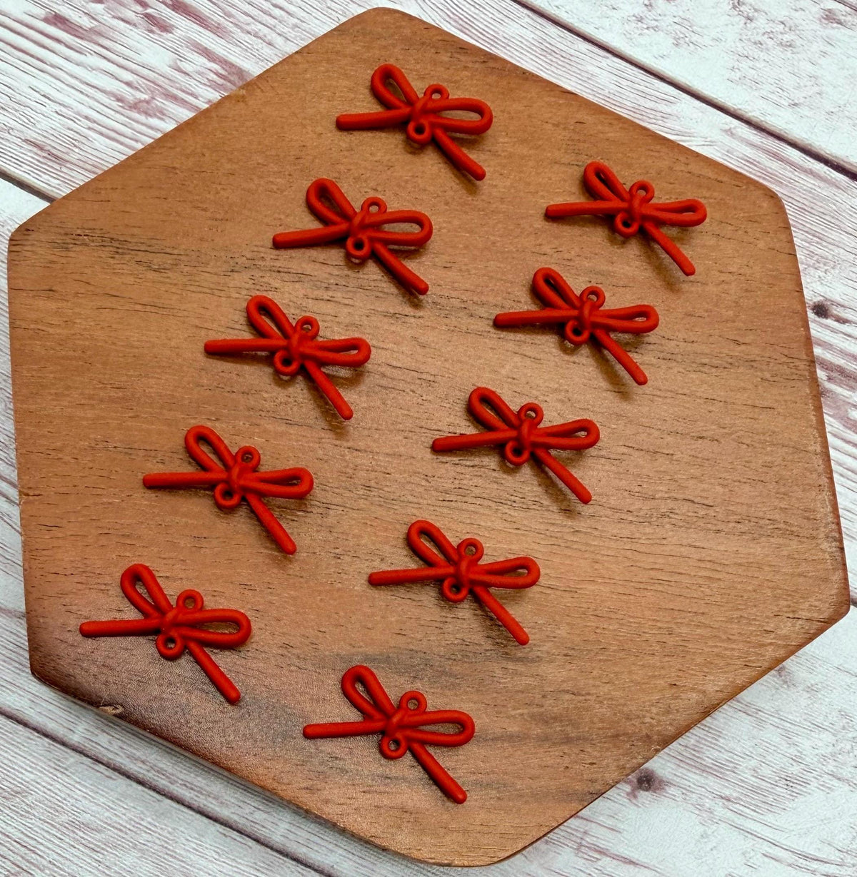 Red Bow Connector, Jewelry Making, Earring Findings, Set of 5 Pair, DIY Jewelry Making