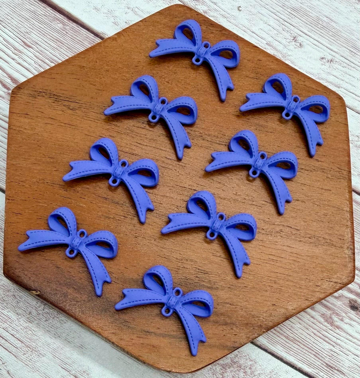 Periwinkle Bow Connector, Jewelry Making, Earring Findings, Set of 4 Pair, DIY Jewelry Making