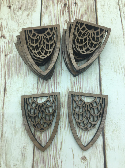 Wood Drop Lace Earring Blanks, Finished Walnut Blank, DIY Jewelry Making