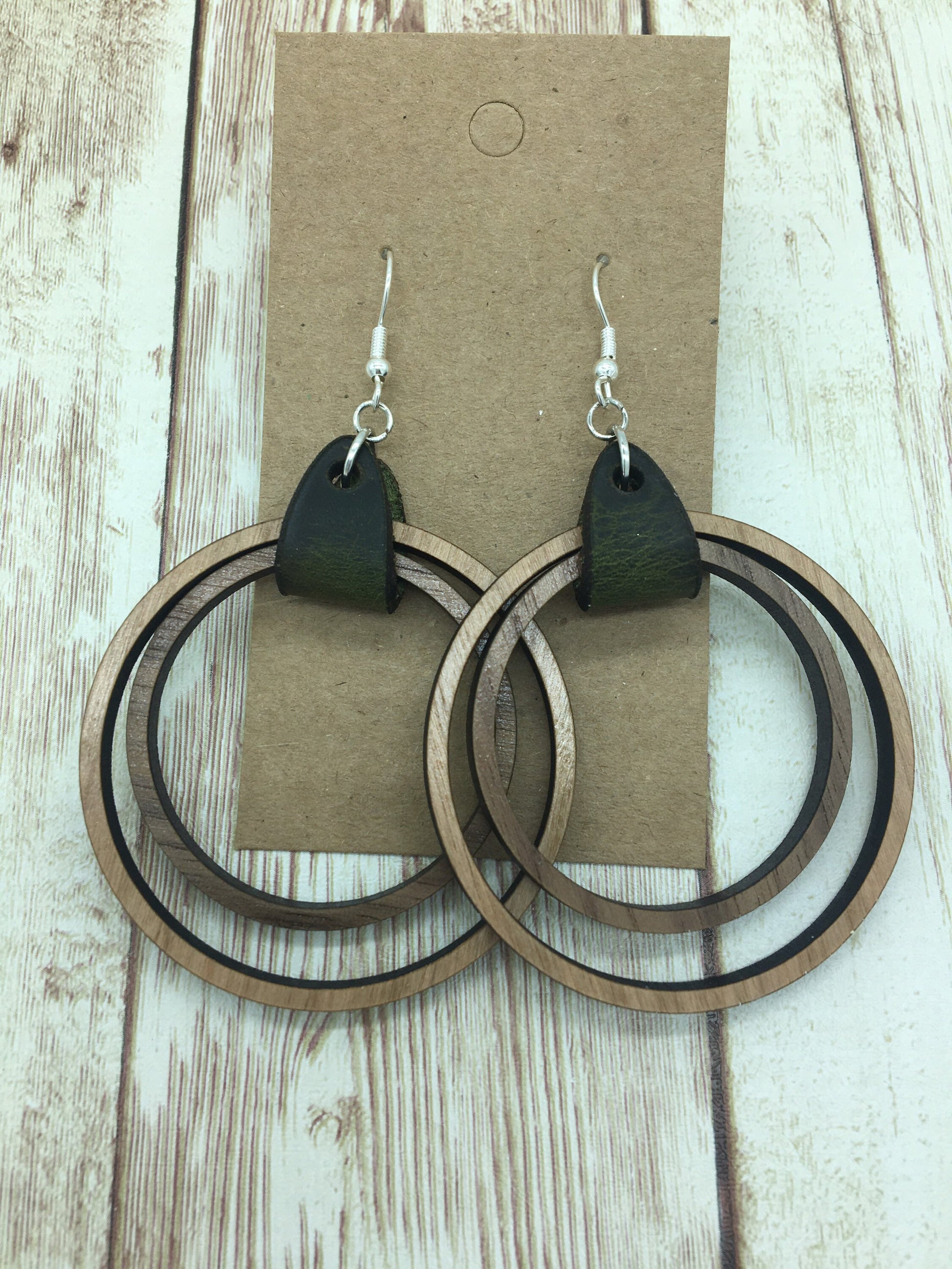 Wood Hoop Nesting Set Earring Blanks, Finished Walnut Blank, DIY Jewelry Making