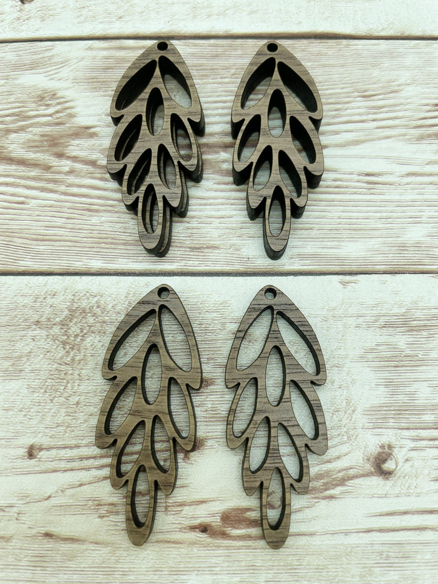 Wood Drop Leaf Earring Blanks, Finished Walnut Blank, DIY Jewelry Making